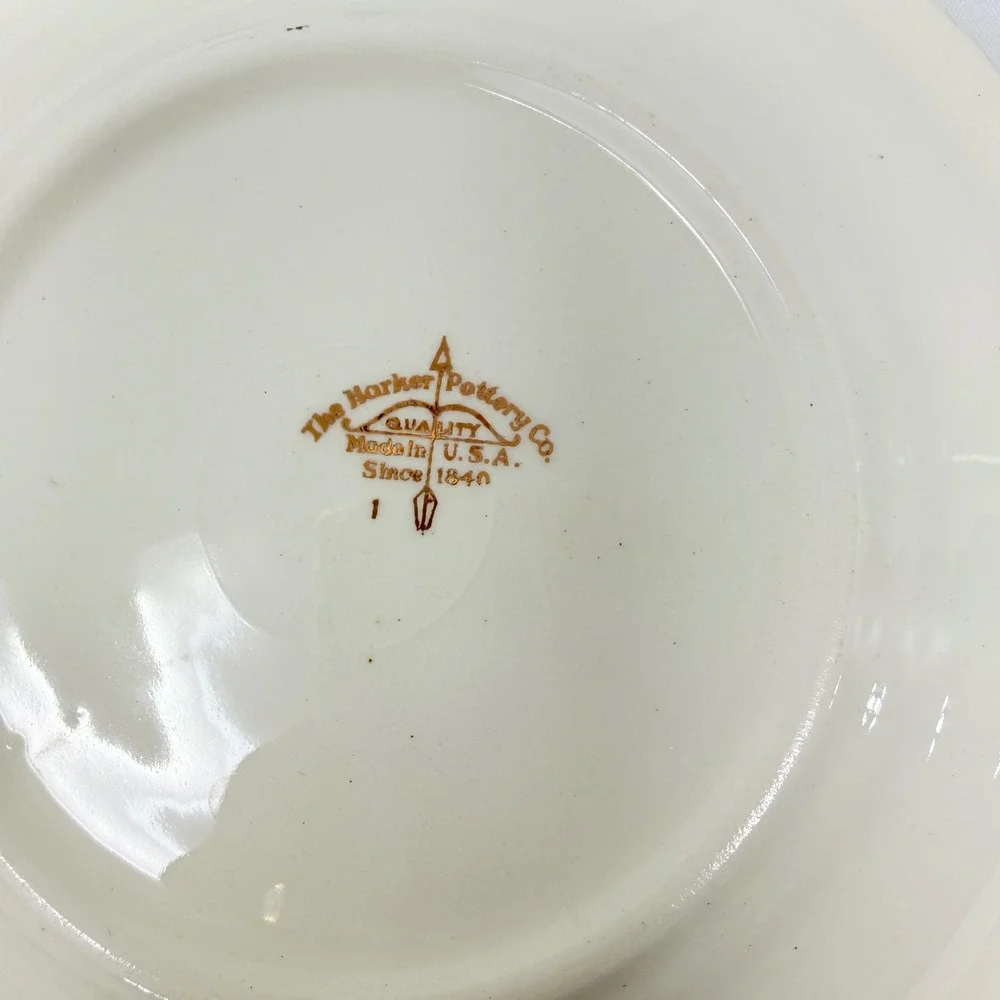 Harker Pottery Royal Gadroon Mixed Plate Lot 8pc Grape Ivy Scalloped 9.25in USA